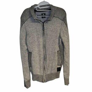 Fried Denim Sweater Jacket Sz L Eclectic Grandpa Y2K Grunge